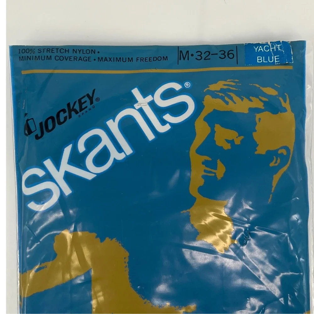 Jockey Skants Brief Bikini Yacht Blue Medium 32-36 100% Nylon Vintage 1969 Rare